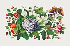 牡丹花插画矢量图设计素材