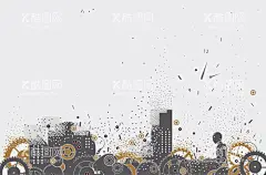 时间流逝主题背景  - 源文件下载【酷图网】背景,主题,时间,流逝,时光,矢量,可编辑,机器人,齿轮,消逝,效果,背板,插画,拼贴,杂志,设计,钟表,表针,飘逸,散逸,流动,AI,