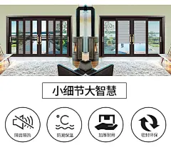 重型铝合金推拉门中空钢化玻璃移门厨房阳台客厅磁控百叶室内隔断-淘宝网