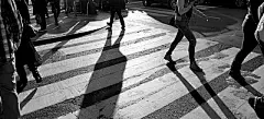 People walking on crosswalk in NYC