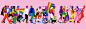 Adobe CSD Illustration : Illustration for Adobe Germany and the very first virtual #prideparade of CSD-Munich ️‍ The illustration showcases the timeline of the CSD movement! From the beginnings to a better tomorrow.