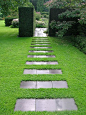 Garden Path through a lawn: 