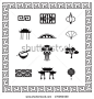 Chinese icons - stock vector