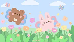 卡通 电脑壁纸 可爱 小熊 兔兔 cr：黑熊熊茶