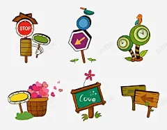 卡通指示牌 创意素材