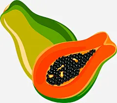 卡通手绘水果装饰海报木瓜高清素材 卡通水果 小清新装饰 文艺插画 木瓜 杂志插画 水果 水果手绘 平面广告 设计图片 免费下载