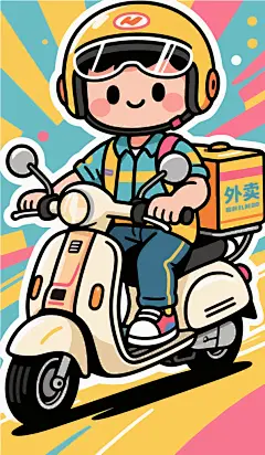 卡通快递小哥插画