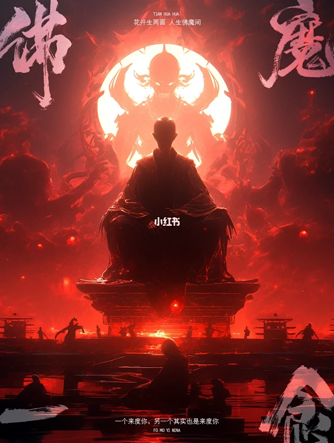 AIGC练习｜佛/魔一念间-花瓣网