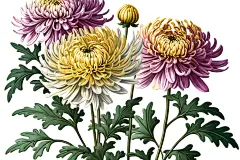 九月菊素材盛开秋菊菊花花朵插画图片