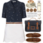 A fashion look from January 2015 featuring shirts & blouses, white skirt and wingtip shoes. Browse and shop related looks.