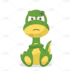 不高兴的,平衡折角灯,可爱的,侏罗纪,小的,动物,面部表情,艺术品,爬行纲,剪贴画