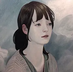 #手绘##插画##女生头像#来自艺术家Joanne Nam 的一组女生人像插画，画风细腻唯美，更有种莫名的伤感。你们看呢？