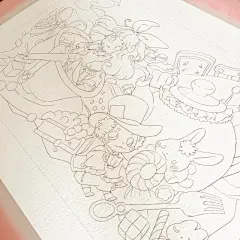 q版动漫人物手绘，简单又好画的黑白线稿素材，建议新手收藏！