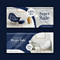 Free Vector | Furniture sale banners with discount