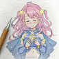 Meiririh 动漫 少女 少年 马克笔  水彩 彩铅 手绘 漫画 二次元  萌系 素描 素材