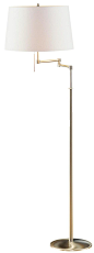 Holtkoetter Satin Nickel White Shade Swing Arm Floor Lamp -