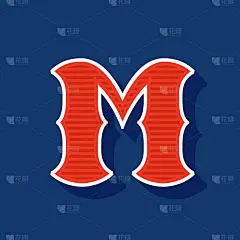 经典风格的M字母运动标志。