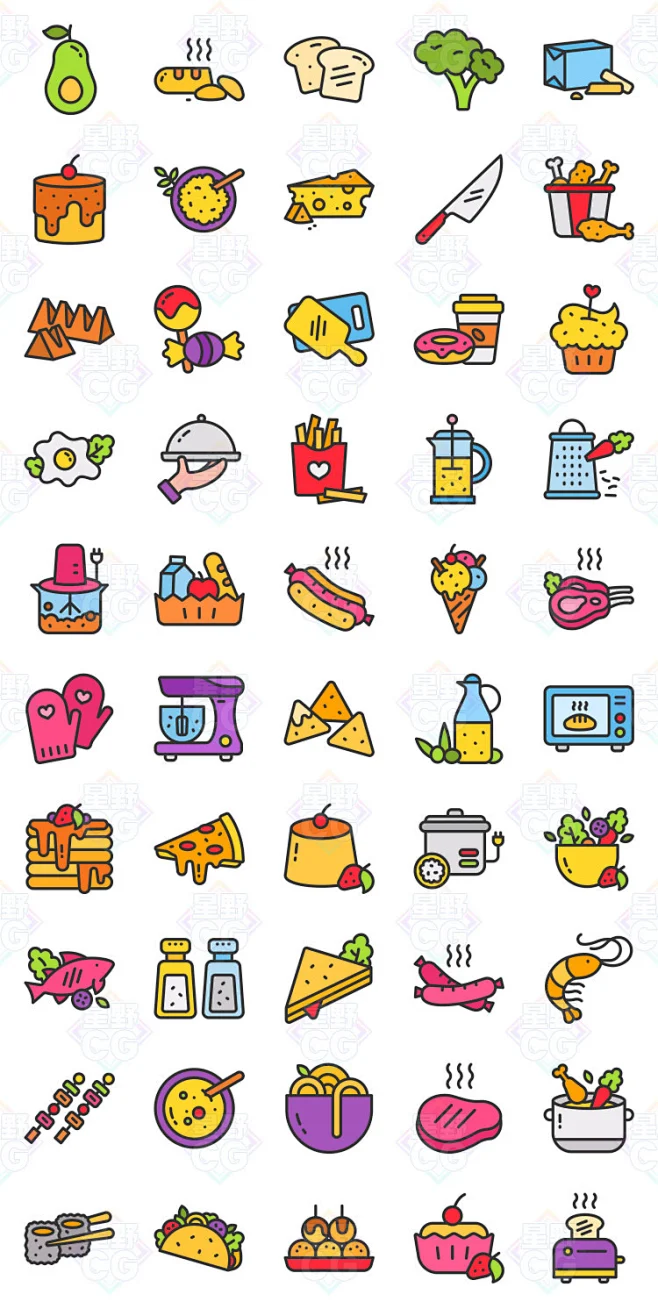 美食烹饪icon ai矢量插画图标 png免抠素材 svg网页ui设计模板-淘宝网-花瓣网