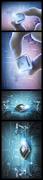 CPU手机芯片科技数码产品海报