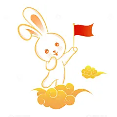 国庆节可爱兔子举红旗插画矢量元素高清模板免费下载-趣麦麦图