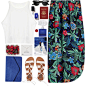 #Summer #summerfashion #tropical #travel #white #sandals #blueandwhite #Blue #polyvorefashion #red