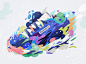 别人用几个曲线形状，都能画的这么有意境……作者：Alexandra Zutto (behance.net/orange_zutto） #设计秀# ​​​​