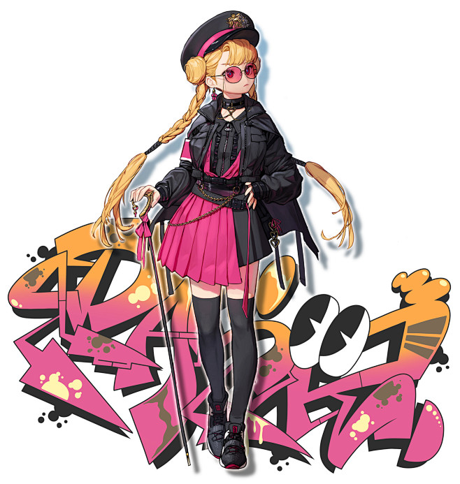 Black/Pink girl, Rin...