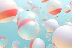 五彩斑斓玻璃球模型背景图