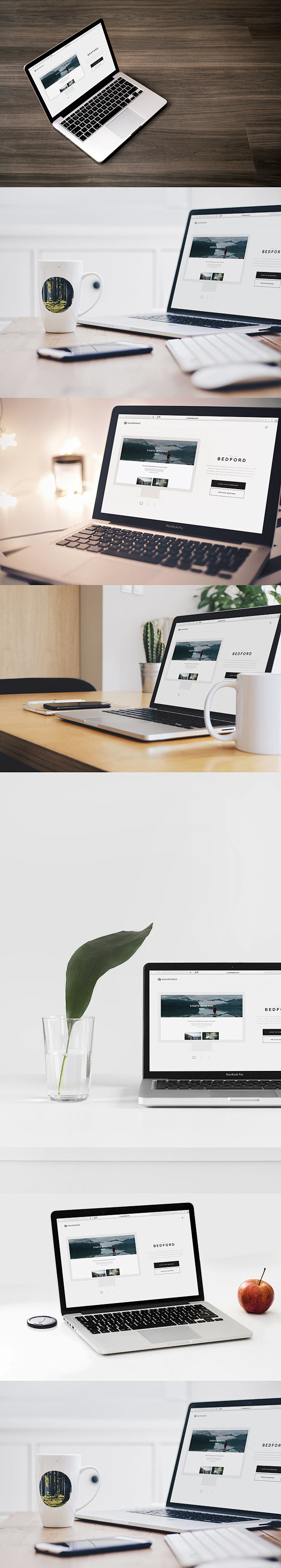 优雅的Macbook笔记本电脑显示Web...
