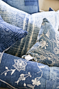 Indian block print indigo pillows.