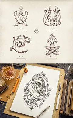 【徽章/图标设计】看完只想滚回家练手绘，速写本都要被灰尘埋没了。小伙伴们都练起手来，手绘不能荒废掉。作品来自捷克的设计师Mike。
