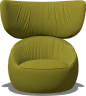 Hana Armchair Wingback front view green