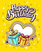 矢量卡通儿童生日庆祝派对背景背景图 黄色 设计图片 免费下载 页面网页 平面电商 创意素材