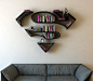 Superman, logo, shelf, interrior, design, bookshelf : superman logo shelf  interrior  design  bookshelf