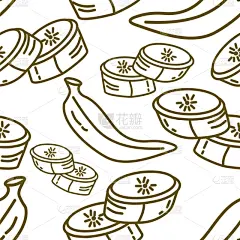 水果,香蕉,式样,模板,可爱的,华丽的,清新,纺织品,食品,简单