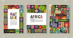 collection trendy creative cards with