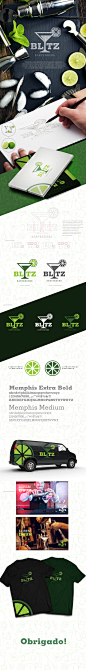 Blitz - Bartenders : Identidade visual para empresa especializada em coqueteis nacionais e internacionais como prestação de serviço. "Levamos a seu evento ( casamento, formatura, aniversario, conferência, etc..) os melhores drinks e entretenimento de