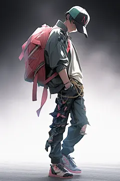 时尚男孩图片插画