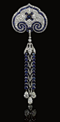 Zafiro y Diamante Broche / Colgante Circa 1910@北坤人素材