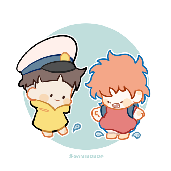 悬崖上的金鱼姬波妞宗介吉卜力工作室宫崎骏电影可爱q版头像画手微博