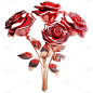 通用3D质感立体水晶花束花丛花元素