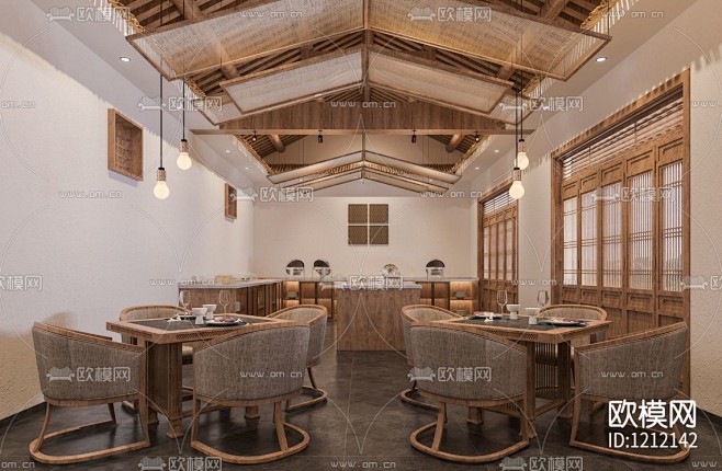 东南亚自助餐厅免费3d模型