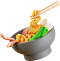 美食快餐 404 3D 立体 卡通 电商 插画 图标 png PSD 免抠 设计 素材Ramen