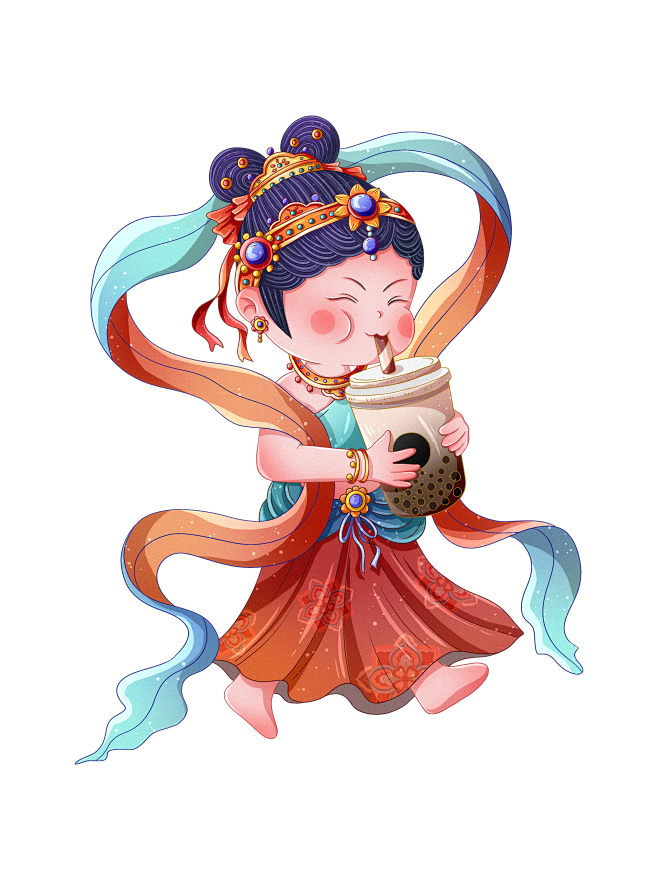 吃喝玩乐敦煌人物IP形象-古田路9号-品...