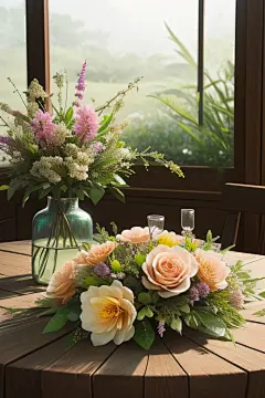 绿瓶插花自然之美的艺术创作