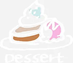 手绘冰激凌蛋糕卡通免抠素材 创意素材 png素材