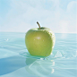 17681537045_A_green_green_apple_in_water_in_light_sky_blue_and__7b6d8096-5bed-4feb-a4ed-545657cc2957