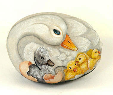 栩栩如生石头画（组图）