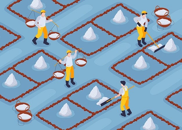生产盐制盐插画矢量图设计素材