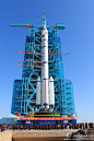 Rollout of China's Chang-Zheng 2f rocket which launches China's manned spacecraft Shenzhou.
